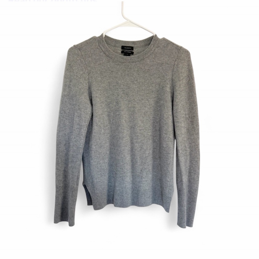 Halogen Women’s 100% Cashmere Sweater Small Crewneck Gray Preppy Quiet Luxury